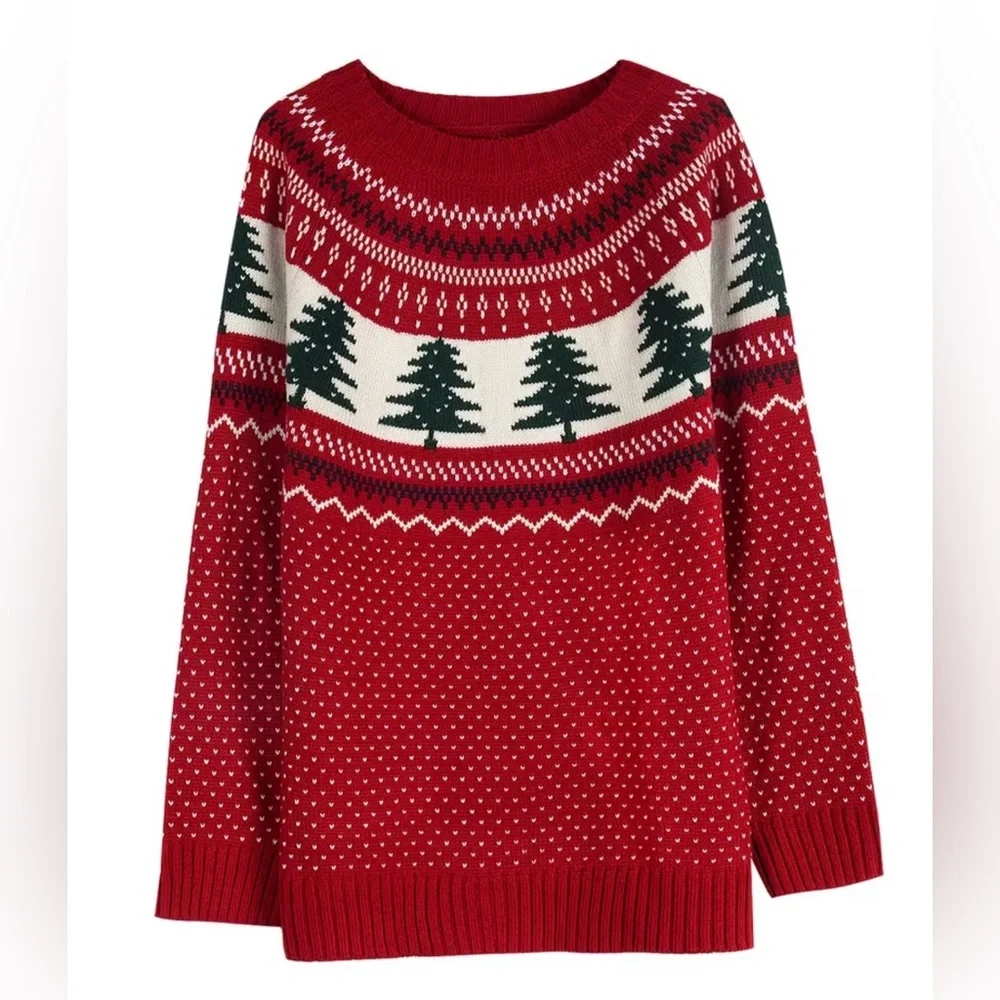 EUC Holiday Time Festive Christmas Tree Knit Sweater Size Large - Picture 7 of 13
